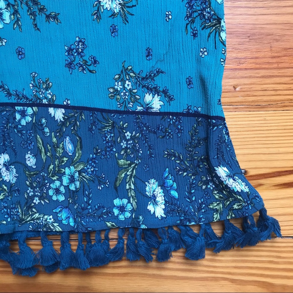 John Paul Richard Teal Blue Tassel Tank Top, EUC, S/M - Picture 4 of 13